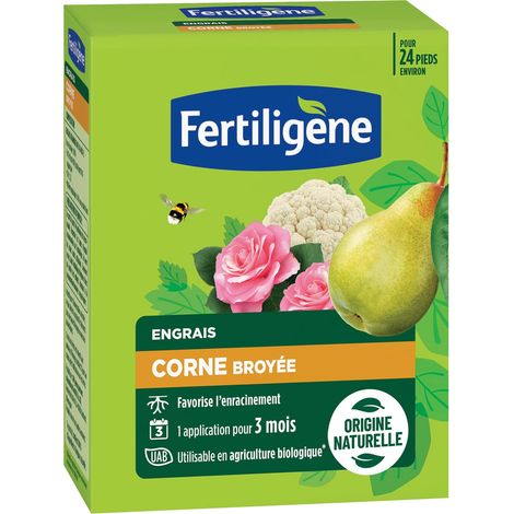 Engrais Corne Broyée UAB 1,2 kg - Favorise l'enracinement - Seulement 1 Application pour 3 Mois - Jusqu'à 24 Plantes fertilisées - Idéal pour Arbres fruitiers, Ornement, Potager (1/2)