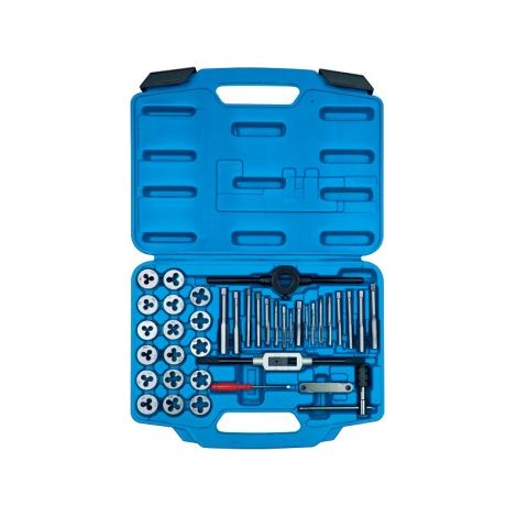 Coffret tarauds et filières 39 pièces – Acier SK5 pour taraudage M3 à M12 – Inclus porte-outils et jauge à filet – King Tony (1/2)