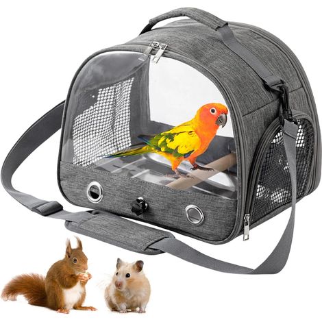Sac De Transport pour Oiseaux, Sac De Voyage pour Perroquet, Cage De Voyage Portable Sac À Dos Oiseaux Sac À Dos avec Perchoir Debout, Plateau en Acier Inoxydable pour Perroquet, Perruche (1/5)
