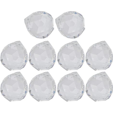 Lot de 10 boules de cristal transparentes pour lustre, pièces de rechange pour suspension, prisme, attrape-soleil, 30 mm