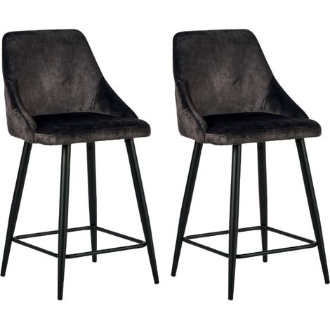 Lot de 2 chaises îlot velours anthracite Casita CHAILOUANT 1 (1/2)