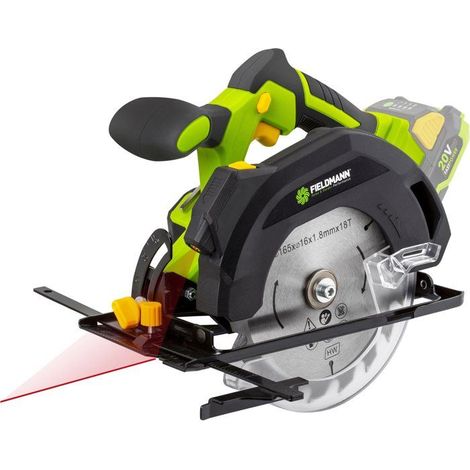 Sierra circular inalámbrica - FIELDMANN - 20V - 165 mm - Guía láser - Batería y cargador no incluidos (1/5)