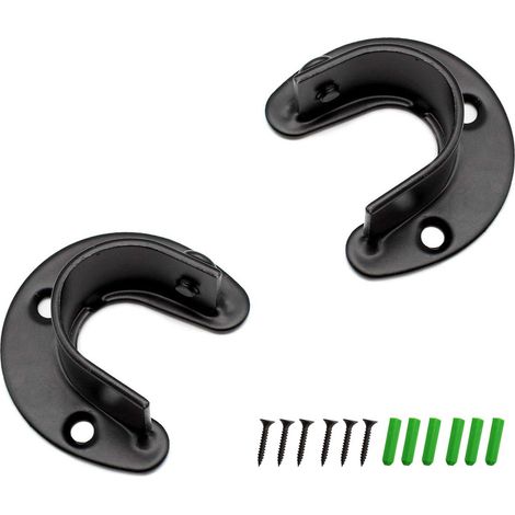 2 Pièces Support Tringle Penderie 28 mm Support Tringle Rideaux, avec Base en Forme de U Peuvent Être Utilisés pour La Fixation de Tringles de Suspension, Adaptés aux Armoires de Garde Robe (1/5)