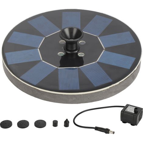 Fontaine solaire flottante 1,4 W avec lumières pour piscine, bassin et jardin, noire (1/5)