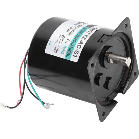 Moteur synchrone AC 220V 60W XD80KTYZ avec condensateur et support, haute couple, faible vitesse 80tr/min, arbre excentré, réversible, moteur lent à aimant permanent, micro-moteur bidirectionnel. (1/5)