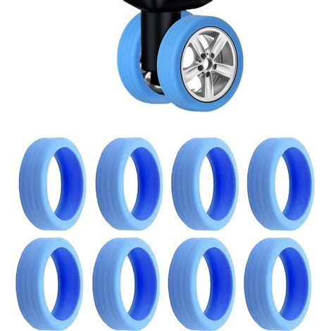 8 Pièces Housses de Protection de Roue de Bagage Housse de Protection pour Roues de Valise En Silicone Réduit Le Bruit Couvre-roue Bagage À Main Protège-Roue pour Plupart des Bagages (1/5)