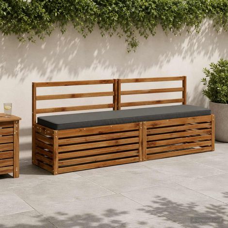 vidaXL 2-Piece Bench Cushions VUGHT 2 pcs 100% Polyester Anthracite (1/5)