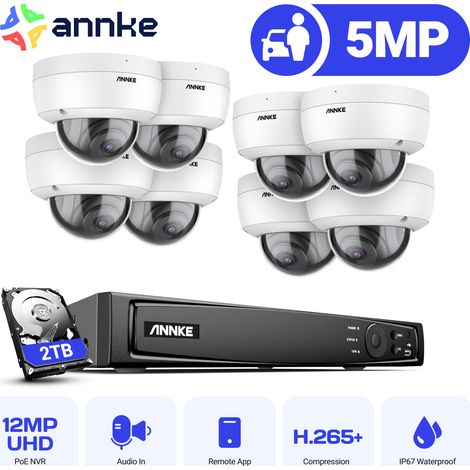 ANNKE H500 PoE Videoüberwachungsset 6MP NVR 8x5MP IP Kameras Außenkamerasystem IP67 wetterfest Nachtsicht, 2TB (1/5)