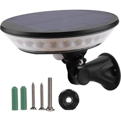 Applique murale extérieure à détecteur solaire, éclairage de sécurité LED étanche à 360° pour terrasse et aménagement paysager. (1/5)
