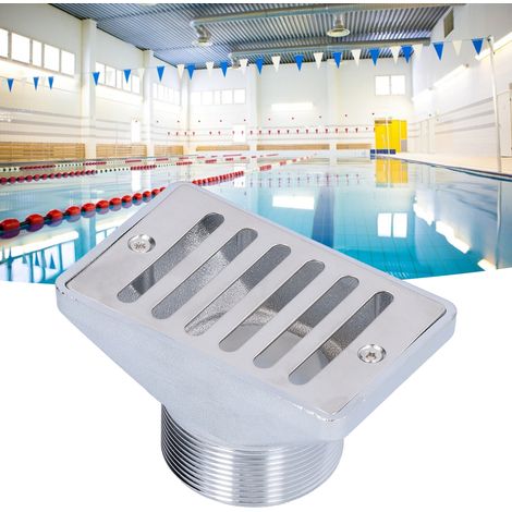 Bola de rebosadero de acero inoxidable para piscinas: flujo rápido, rejilla antiobstrucción (modelo macho, dimensiones 11 x 6,8 x 6,5 cm) (1/5)