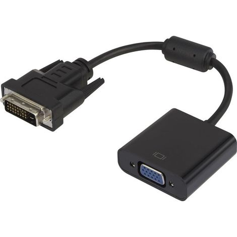 Online Store RF-3301134 DVI / VGA Adaptateur [1x DVI mâle 24+1 pôles - 1x VGA femelle] noir avec noyau en ferrite, contacts dorés 15.00 cm X373841 (1/3)