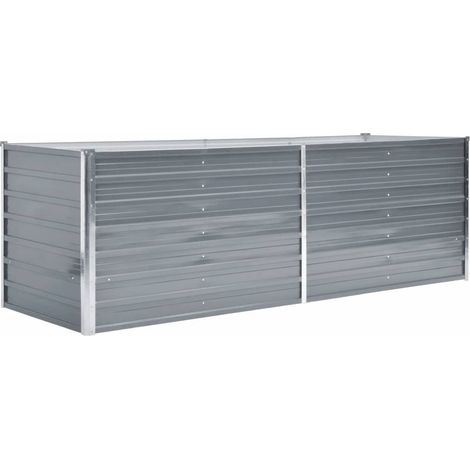 Fioriera rialzata per piante e fiori acciaio zincato 240 x 80 x 77 cm grigio 020001105