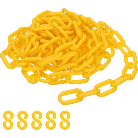 3Mètre Chaîne en Plastique pour Contrôle des Sécurité 6mm Jaune (1/5)