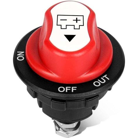 Interrupteur Isolateur de Batterie 12V 100A Max 24V ON-OFF-OUT 3 Position Coupe Circuit Batterie 12V Commutateur Batterie Voiture Cut Off Switch Pour Marine Boat Camping-car