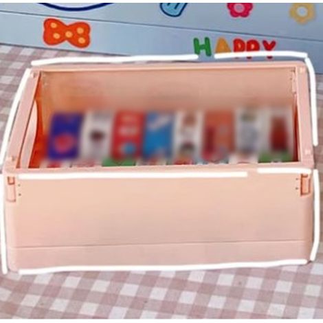 Aufbewahrungsbox für den Schreibtisch im Studentenwohnheim, ideal für Bücher, Snacks und Spielzeug einfache, faltbare Aufbewahrungsbox zur Organisation verschiedener Gegenstände hellblau. (1/5)