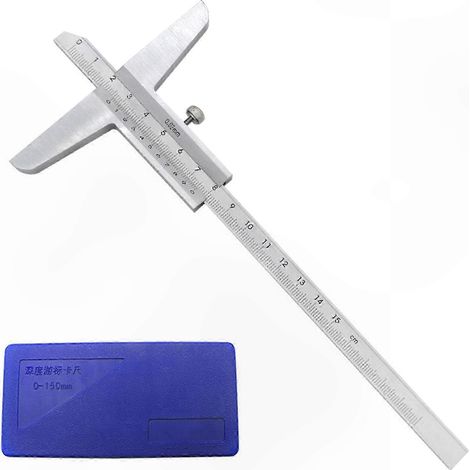Universeller Messfuß 0-150 mm, 0,02 mm Präzisionsmesswerkzeug für Innen- und Außenaufnahmen, Tiefen- und Stufenmessung, robustes mikrometrisches Messgerät. (1/5)