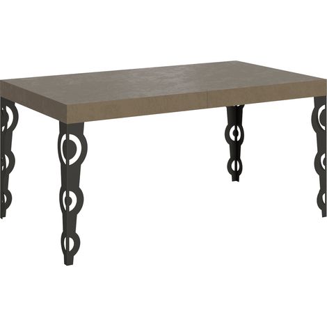 Tavolo Allungabile 160-420x90x77 cm Karamay Premium Tortora Telaio Antracite