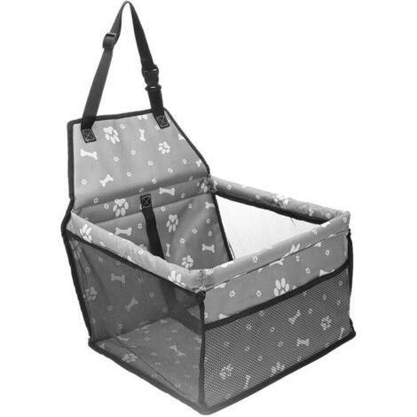 Siège auto pour chien, siège arrière de haute qualité pour chiens de petite et moyenne taille, matériau imperméable, Gris (40 x 34 x 25 cm) (1/4)