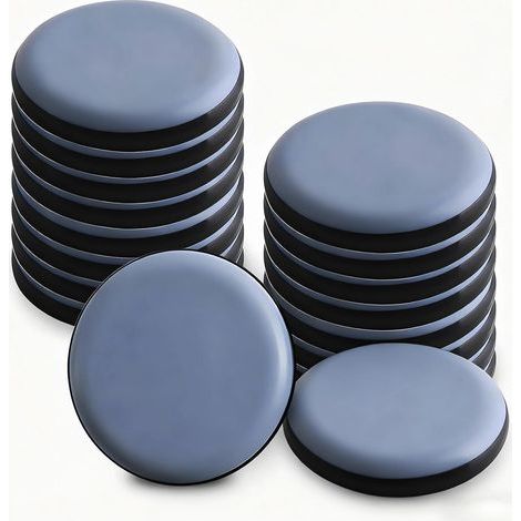 20 Pièces Patins de Meubles, 30mm PTFE Téflon Auto Adhésifs Coulisses de Meubles, Glissières Rondes Anti Rayures pour Meubles Lourds & Chaises, Réduit Le Bruit Protège Sol Parquet Carrelage, Bleu (1/5)