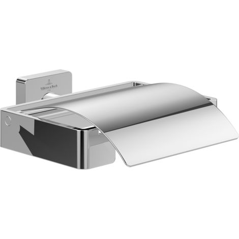 Villeroy und Boch Elements Striking Toilettenpapierhalter TVA15201300061 131x45x115mm, mit Deckel, chrom