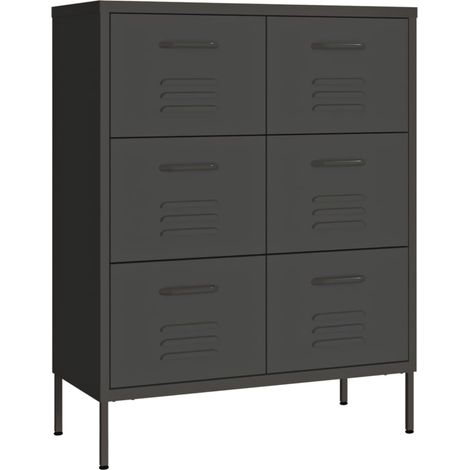 Drawer Cabinet Anthracite 80x35x101.5 cm Steel vidaXL