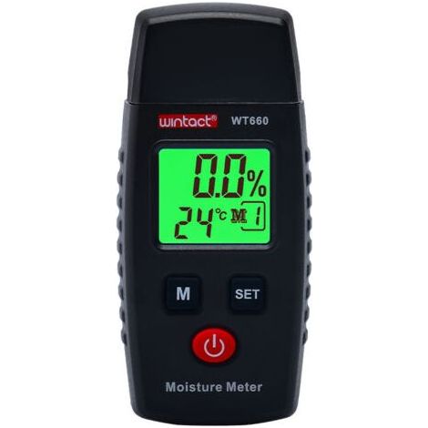Testeur Humidité, Détecteur d'Humidité à Écran LCD avec rétroéclairage vert, Broche avec 5 Modes, Détecteur de Moisissures pour Bois et Matériaux de Construction(batterie non incluse) (1/5)