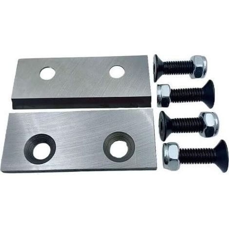 Jwn Lot de 2 lames tranchantes et 4 écrous M8 pour broyeur de bois (1/4)