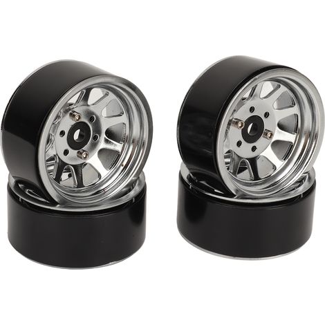 Satz mit 4 universellen 1,9-Zoll-RC-Felgen aus Zinklegierungsstahl (10 Felgen) für Axial SCX10 II III RC-Crawler-Cars, silber (1/5)