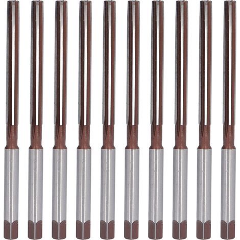 10 pièces fraise à main outil 9SiCr alésoirs à tige droite pour aluminium bois 3/16in (1/5)