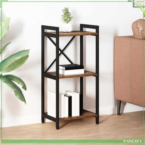 Bibliothèque - ABI - Bois ancien - 40 x 30 x 83 cm - Pieds réglables - Design industriel (1/5)