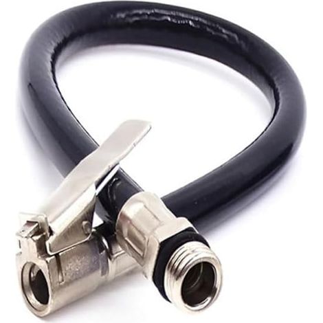Reifenfüller Schlauch (2 Stück) mit Ventilverlängerung  Autoventil Adapter für Luftdruckprüfer & Druckluft Reifenfüller