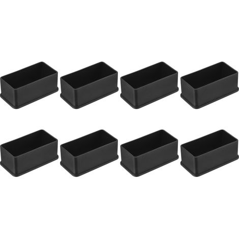 8 Pièces Bouchons Carrés en Plastique pour 40x80mm Noir (1/5)