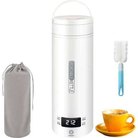 Bouilloire électrique de voyage - 500 ml - Bouilloire portable avec contrôle de température - Bouilloire intelligente - Acier inoxydable 316 - 4 réglages de température avec écran LCD - Protection con