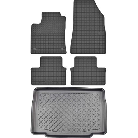 Ensemble de tapis de sol en caoutchouc pour Renault Clio V Hatchback à partir de septembre 2019 + tapis de coffre