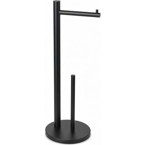 Porte Papier Toilette sur Pied Inox pour Salle de Bain Noir (1/5)