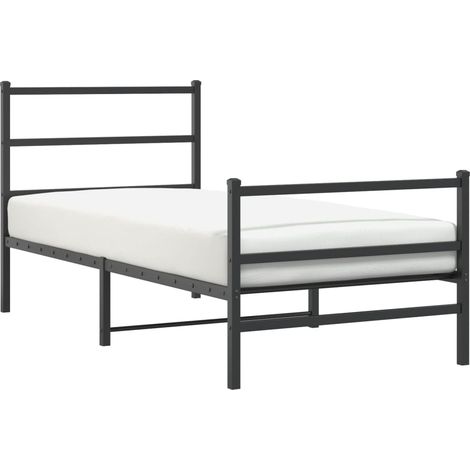 Maison Exclusive - Giroletto con Testiera e Pediera Metallo Nero 90x200 cm
