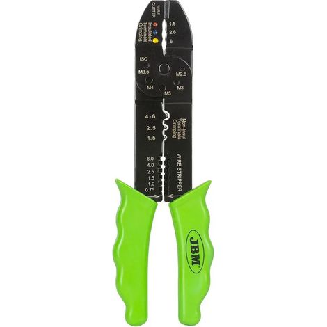 Utensile per elettricista jbm crimping tool impugnatura ergonomica meccanismo a cricchetto