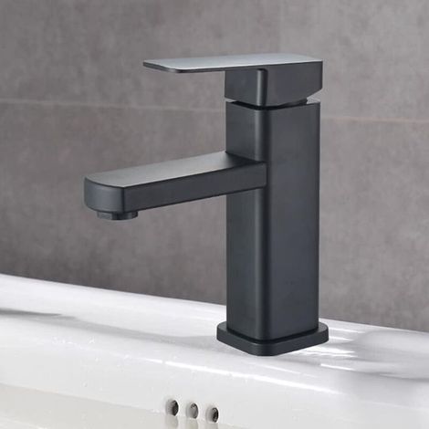 Rubinetto monocomando per lavabo Crezuo in acciaio inox 304 nero per bagno-Crezuo