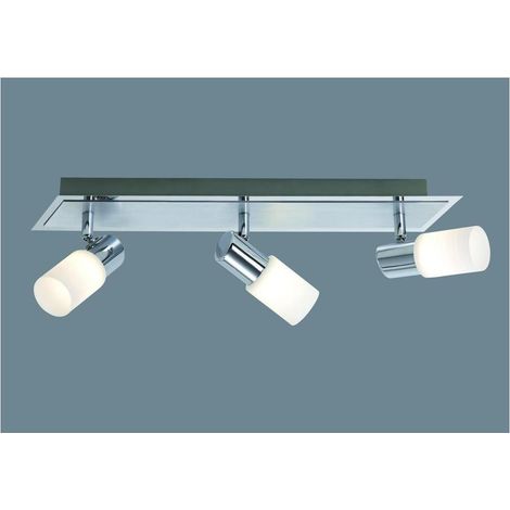 3-flammiger LED Deckenstrahler CLAPTON mit Glasschirmen, Breite 50cm