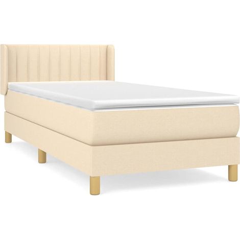 Maison Exclusive - Sommier à lattes de lit avec matelas Crème 80x200 cm Tissu (1/5)