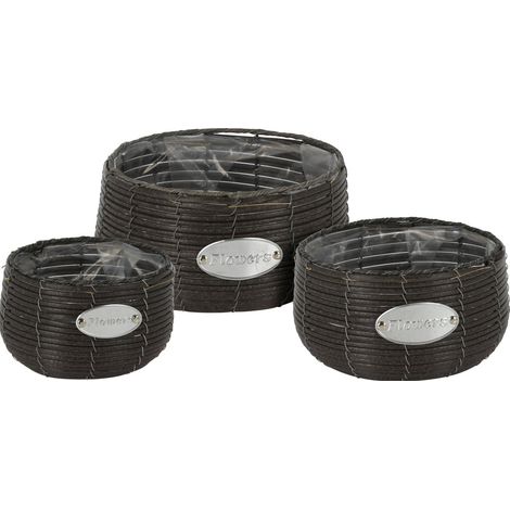 Ensemble de pots ronds, 3 pièces, différentes tailles