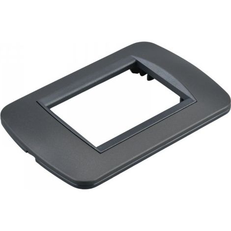 Placca Plastica Ovale MBL 3M Acciaio Scuro Compatibile Bticino Living BLN88307