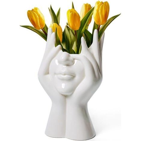 Ceramic RisingFF decorative vase for table centerpiece - perfect for flowers and home decor.