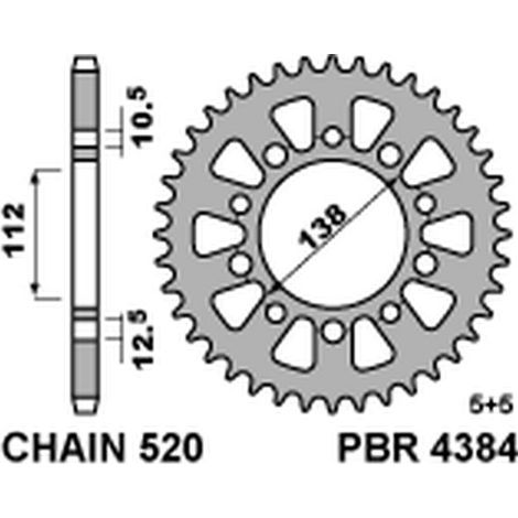 Piñón trasero PBR JTR1316 41 Honda 500F R X Acero Duradero Fuerte
