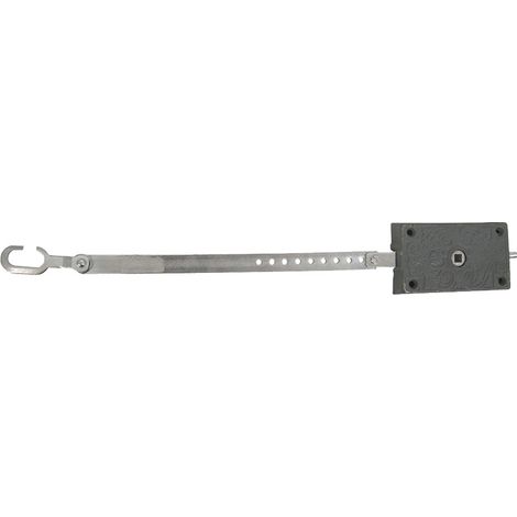 Torbel – Boîtier de tirage en fonte noir – Dimensions 104 x 59 x 18 mm – Tringle réglable en acier zingué – Course 13 mm (1/3)