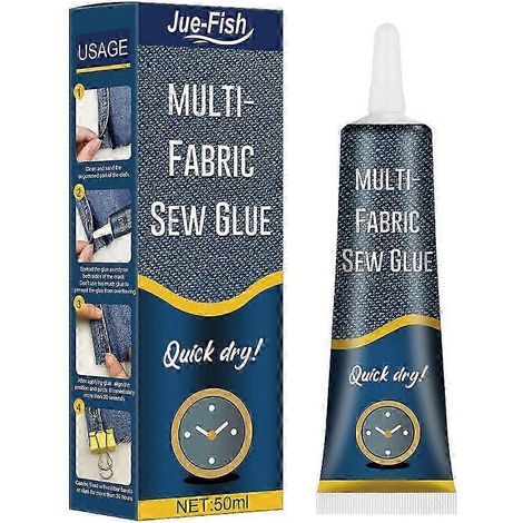 Colle textile extra forte 50 ml Adhésif lavable pour réparation, ourlets et couture textile (1/4)