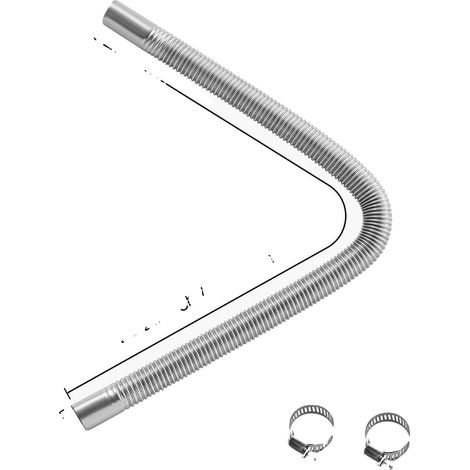 Tubo de escape, acero inoxidable, diseño flexible, 23,6 pulgadas (1/2)
