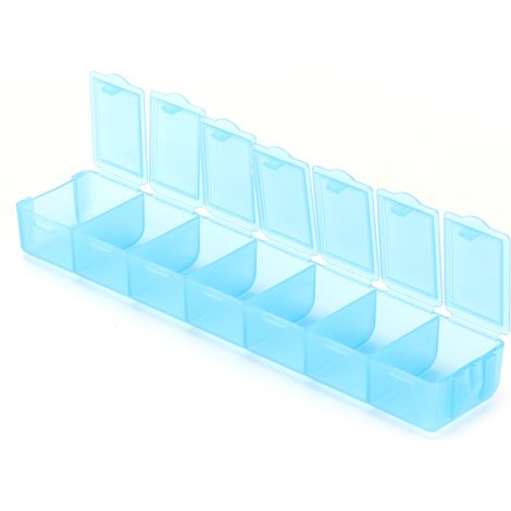 Divide Storage Box 7-Grid Watercolor Palette Jewelry Travel Repacking Plastic ContainerBlue (1/5)