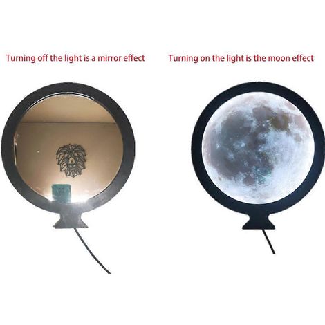 Smart Round Wall Moon Mirror mit LED-Beleuchtung, Schminkspiegel, Badezimmertischspiegel