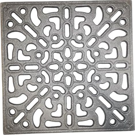 1 - Grille De Ventilation - Fonte - Design Décoratif Moderne - Pour Hottes Et Cheminées - Résistante - Gris - 25x25 Cm (1/5)
